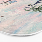 Chinoiserie Pastel Peacock Garden Fresco Bath Mat Gallery Image 3