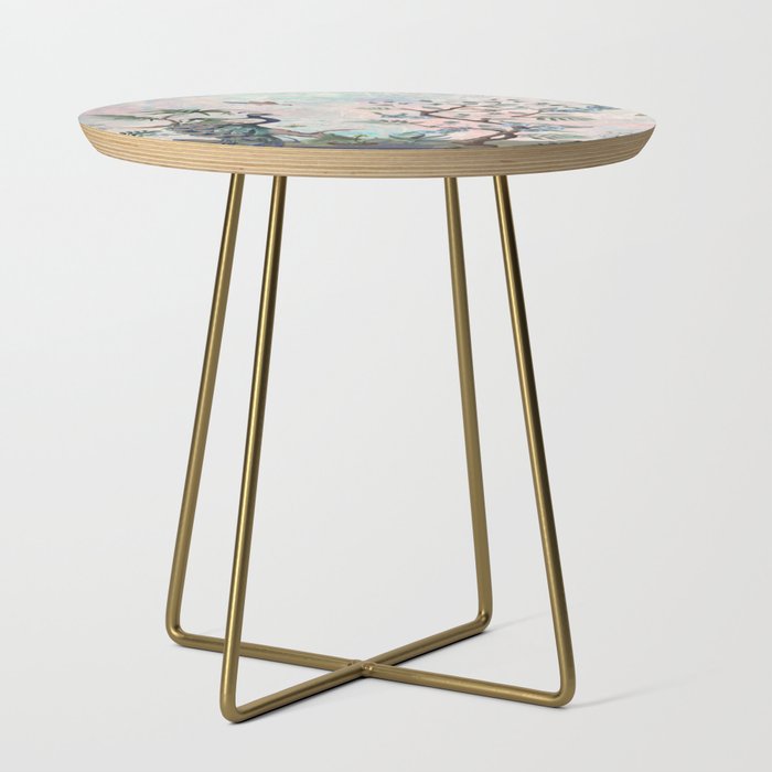 Chinoiserie Pastel Peacock Garden Fresco Side Table Gallery Image 1