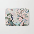 Chinoiserie Pastel Peacock Garden Fresco Bath Mat Gallery Image 1