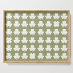 Clovers XXVIII Natural Green Botanical Pattern Serving Tray Gallery Image 1