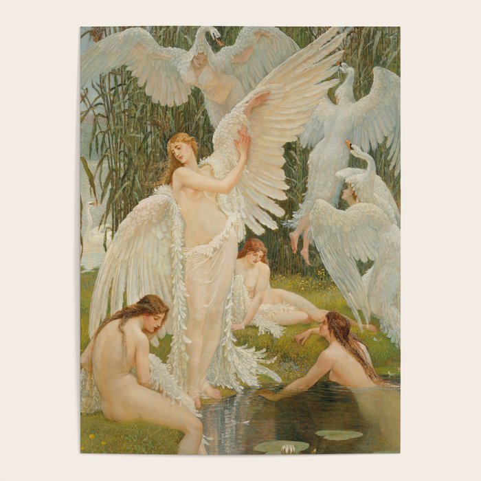 The Swan Maidens by Walter Crane Poster Gallery Image 1