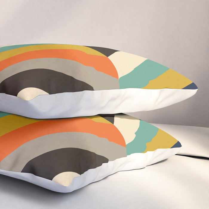 Mid Century Geometric Pattern Technicolor Diamond  Pillow Sham Gallery Image 3