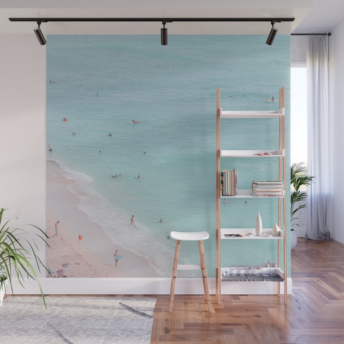 Waikiki Beach Aerial - Ocean Photography Wall Mural Gallery Image 1