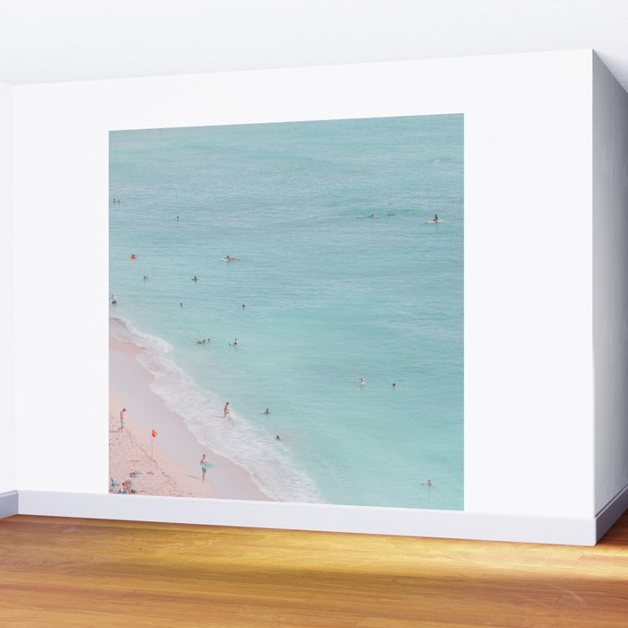 Waikiki Beach Aerial - Ocean Photography Wall Mural Gallery Image 2