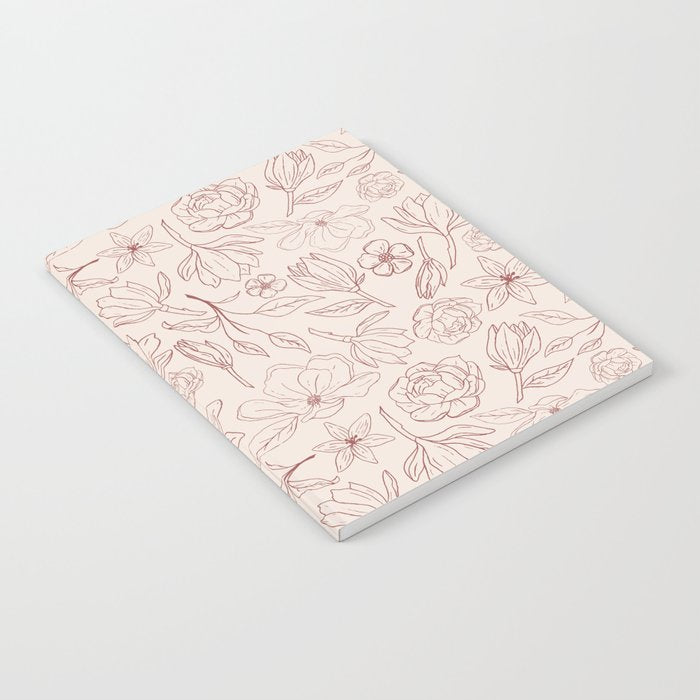 Burgundy Magnolia Pattern Notebook Gallery Image 1