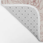 Burgundy Magnolia Pattern Bath Mat Gallery Image 2
