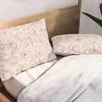 Burgundy Magnolia Pattern Pillow Sham Gallery Image 2