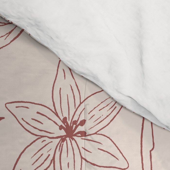 Burgundy Magnolia Pattern Comforter Gallery Image 4