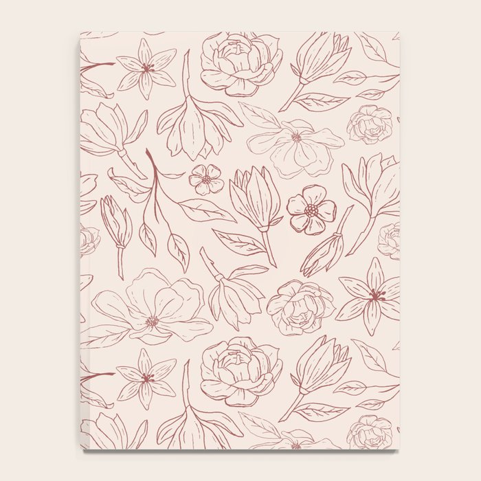 Burgundy Magnolia Pattern Notebook Gallery Image 4