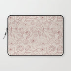 Burgundy Magnolia Pattern Laptop Sleeve Gallery Image 1