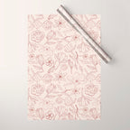 Burgundy Magnolia Pattern Wrapping Paper Gallery Image 1