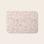 Burgundy Magnolia Pattern Bath Mat Gallery Image 1
