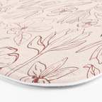 Burgundy Magnolia Pattern Bath Mat Gallery Image 3