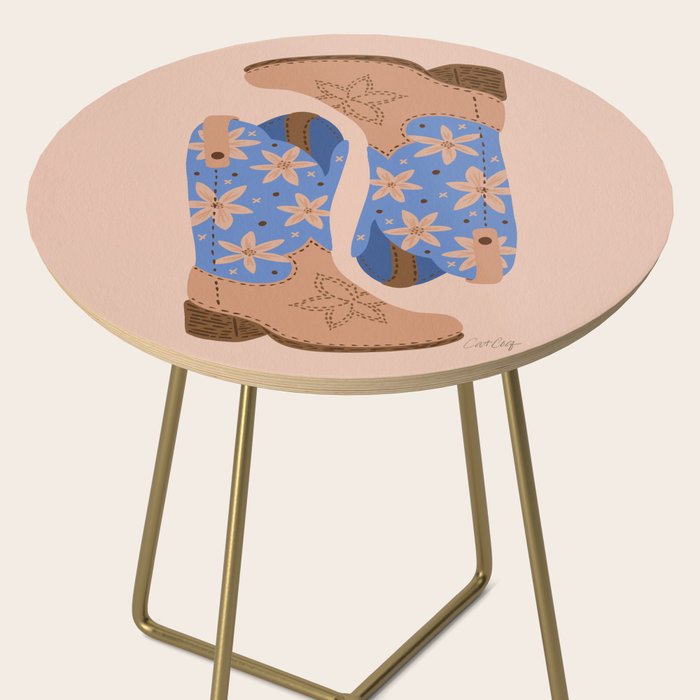 Cowgirl Boots â Blue & Peach Side Table Gallery Image 2