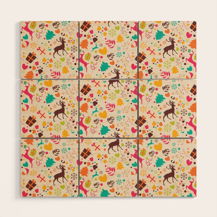 Christmas pattern 01 Wood Wall Art Gallery Image 1