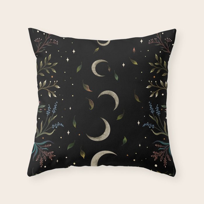 Crescent Moon Garden Throw Pillow Gallery Image 1