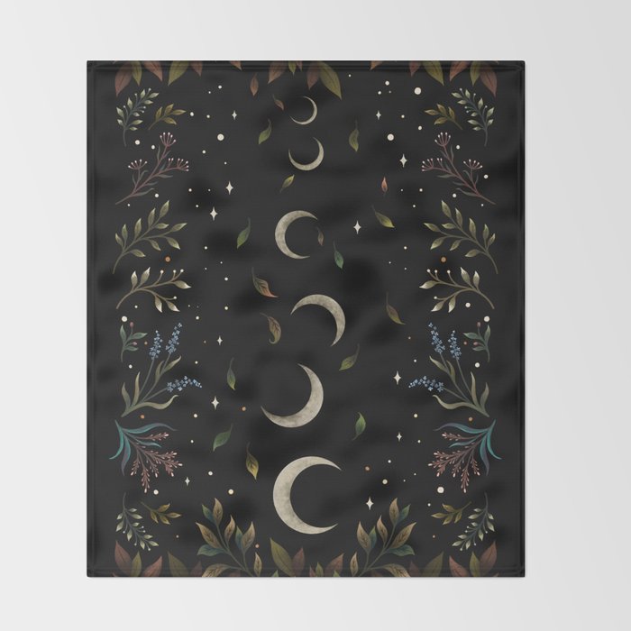 Crescent Moon Garden Throw Blanket Gallery Image 2