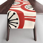 Mid Century Modern Atomic Drops Pattern in Red Black Cream Table Runner Gallery Image 1