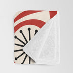 Mid Century Modern Atomic Drops Pattern in Red Black Cream Throw Blanket Gallery Image 3