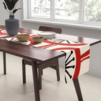 Mid Century Modern Atomic Drops Pattern in Red Black Cream Table Runner Gallery Image 2