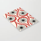 Mid Century Modern Atomic Drops Pattern in Red Black Cream Notebook Gallery Image 3
