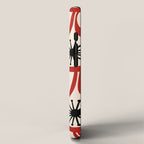 Mid Century Modern Atomic Drops Pattern in Red Black Cream iPhone Case Gallery Image 2