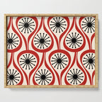 Mid Century Modern Atomic Drops Pattern in Red Black Cream Serving Tray Gallery Image 1