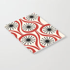 Mid Century Modern Atomic Drops Pattern in Red Black Cream Notebook Gallery Image 2