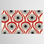 Mid Century Modern Atomic Drops Pattern in Red Black Cream Tablecloth Gallery Image 2