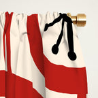 Mid Century Modern Atomic Drops Pattern in Red Black Cream Window Curtain Gallery Image 2