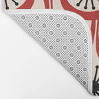 Mid Century Modern Atomic Drops Pattern in Red Black Cream Bath Mat Gallery Image 2
