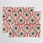 Mid Century Modern Atomic Drops Pattern in Red Black Cream Placemat Gallery Image 1