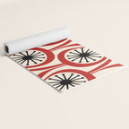 Mid Century Modern Atomic Drops Pattern in Red Black Cream Yoga Mat Gallery Image 2