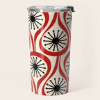 Mid Century Modern Atomic Drops Pattern in Red Black Cream Travel Mug Gallery Image 2