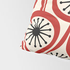 Mid Century Modern Atomic Drops Pattern in Red Black Cream Pillow Sham Gallery Image 4
