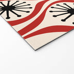 Mid Century Modern Atomic Drops Pattern in Red Black Cream Welcome Mat Gallery Image 2