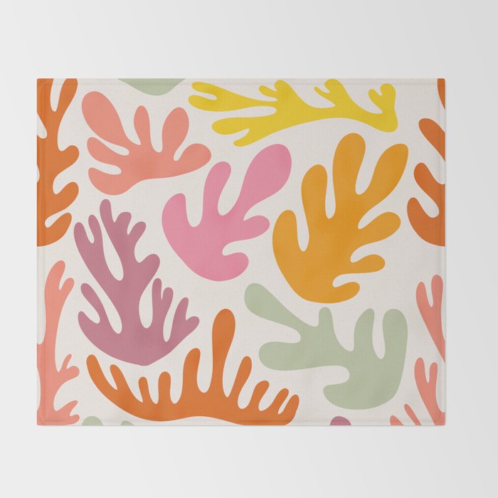 Candy Coral Matisse  Throw Blanket Gallery Image 2