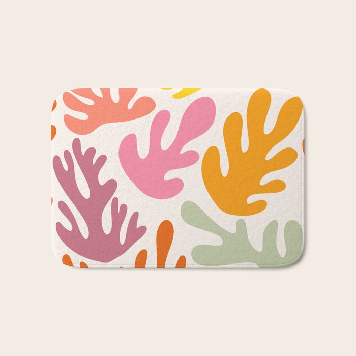 Candy Coral Matisse  Bath Mat Gallery Image 1