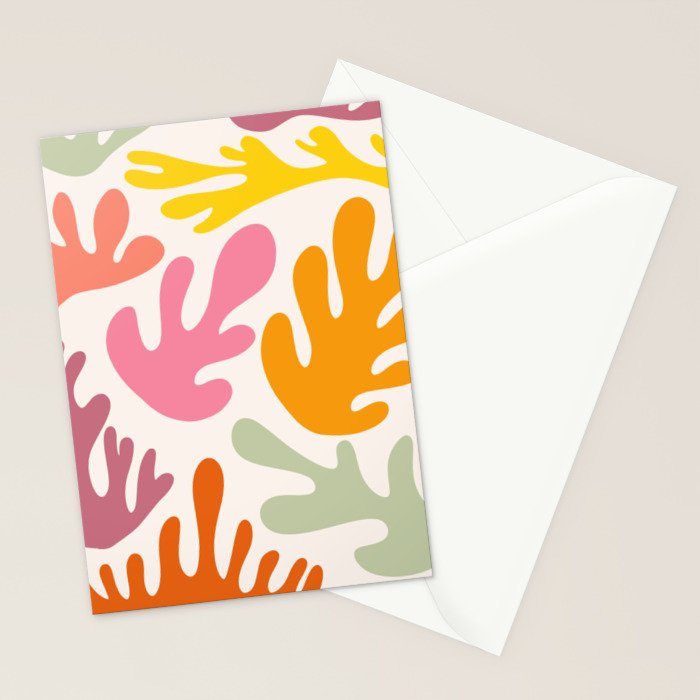 Candy Coral Matisse  Stationery Card Gallery Image 2