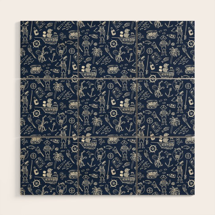 Pirate Play - Blue Wood Wall Art Gallery Image 1
