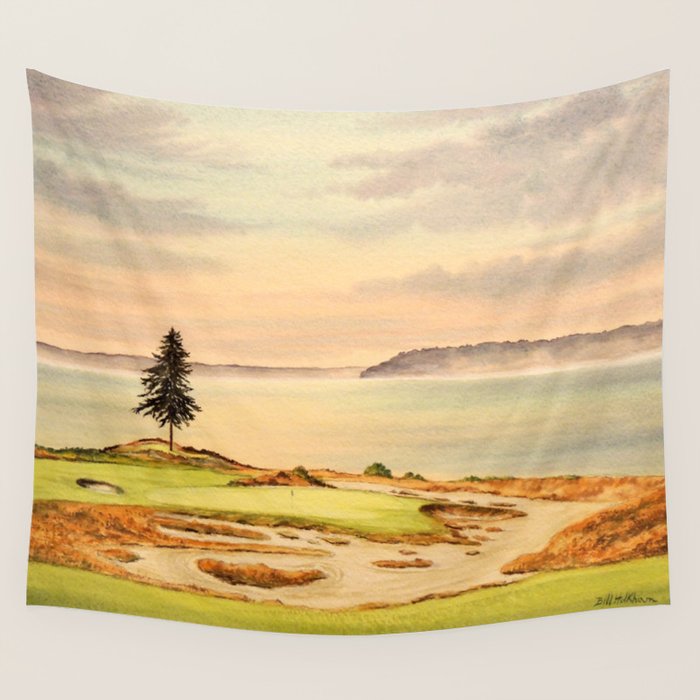 Chambers Bay Golf Course 15th Hole Wall Tapestry Gallery Image 4
