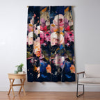 Splashes of Pink and Navy Flowery Art Window Curtain Gallery Image 5