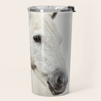 White Horse | Animal Art Print | Nature Photography Travel Mug Gallery Image 2