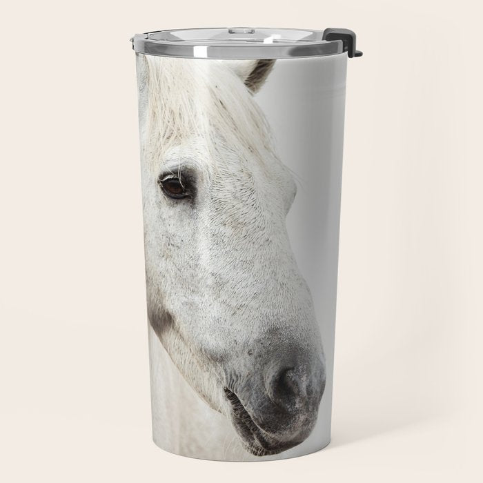 White Horse | Animal Art Print | Nature Photography Travel Mug Gallery Image 2