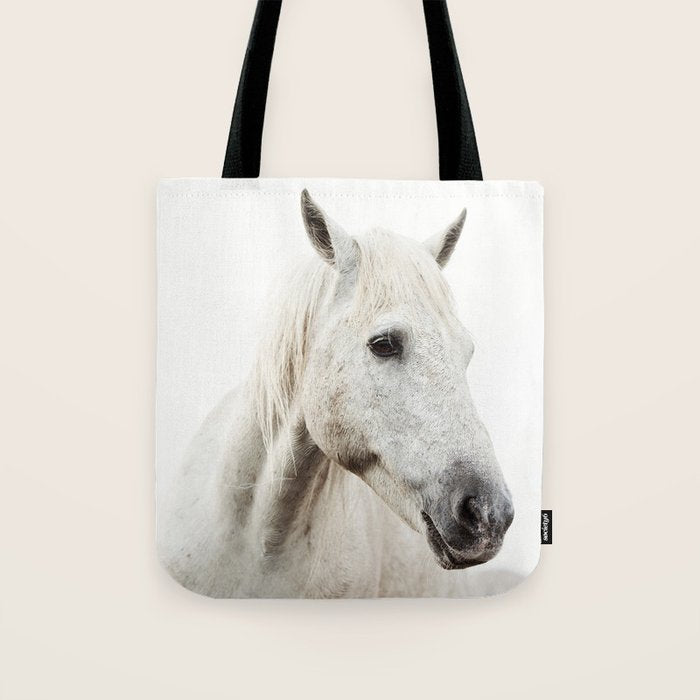 White Horse | Animal Art Print | Nature Photography Tote Bag Gallery Image 1