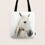 White Horse | Animal Art Print | Nature Photography Tote Bag Gallery Image 1