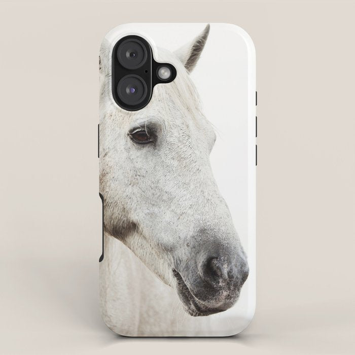 White Horse | Animal Art Print | Nature Photography iPhone Case Gallery Image 1