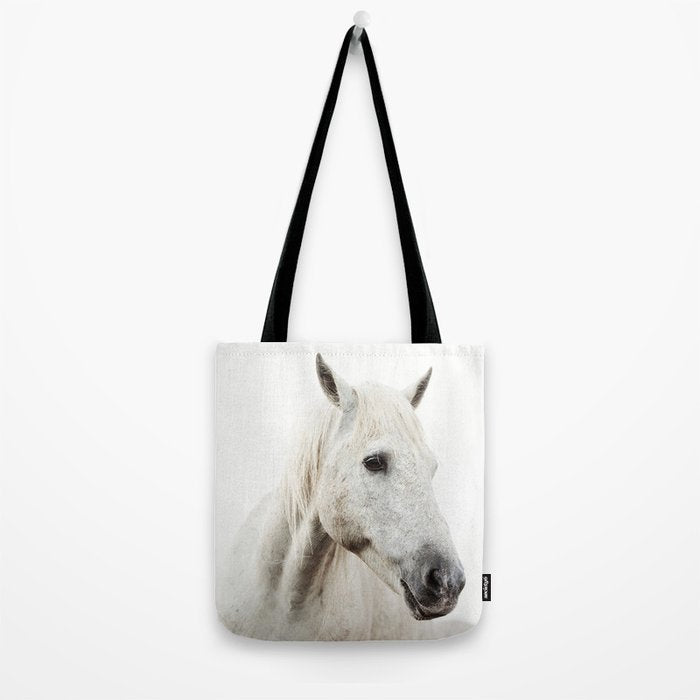 White Horse | Animal Art Print | Nature Photography Tote Bag Gallery Image 2