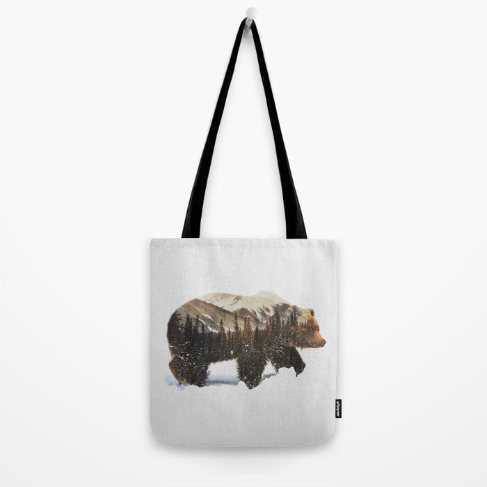 Arctic Grizzly Bear Tote Bag Gallery Image 2