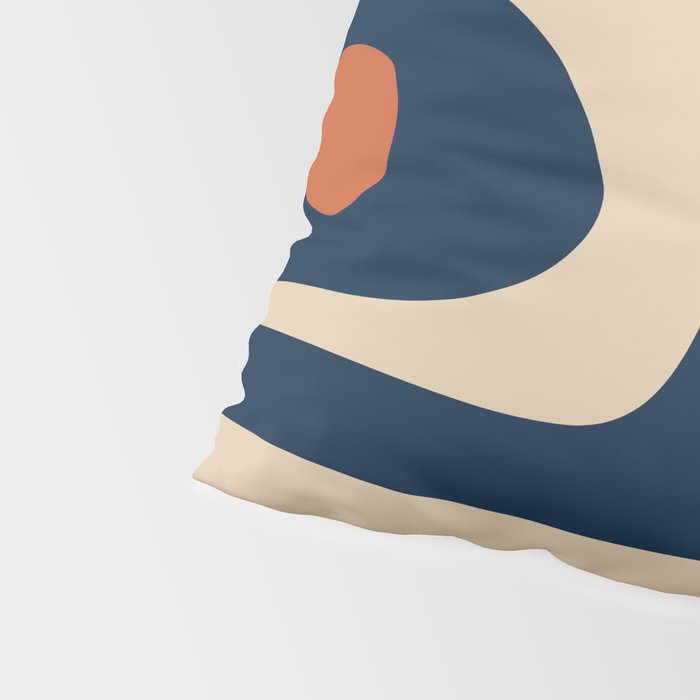 Minimalist Mid Century Modern Retro Piquet Pattern in Mid Mod Navy Blue Spiced Orange Beige Pillow Sham Gallery Image 4